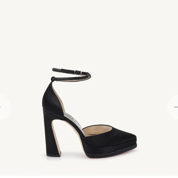 Badgley Mischka Black Ankle Strap Heels - Picture 2 of 4